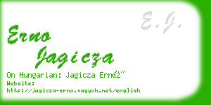 erno jagicza business card